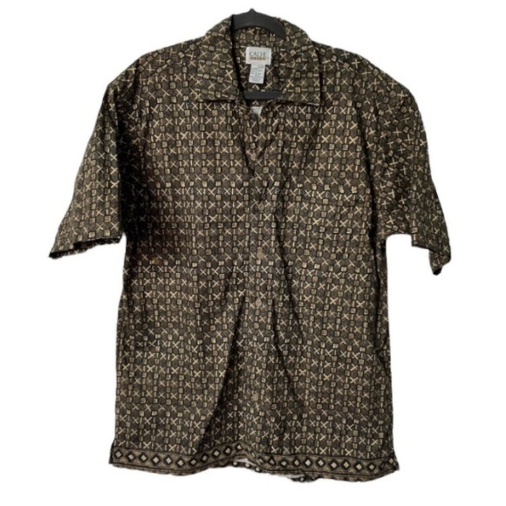 Vintage Cache Creek 90s Funky Grandpa Button Down Short Sleeve Shirt